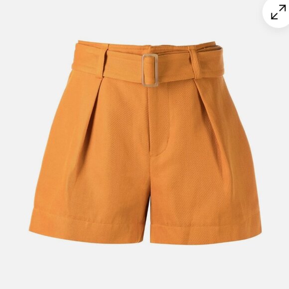 Vince High-Rise Belted Twill Shorts – Burnt Orange (Women’s Size 00) Pre-Owned - Picture 2 of 8